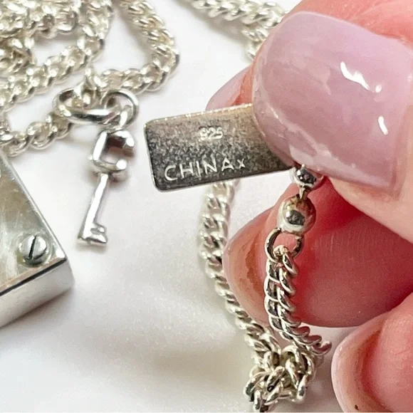 Coach Padlock Necklace in 925 Sterling Silver EUC - Picture 7 of 7